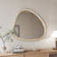 Miroir en bois massif 45 po Miroir mural asymétrique avec cadre en bois et miroir de grande taille