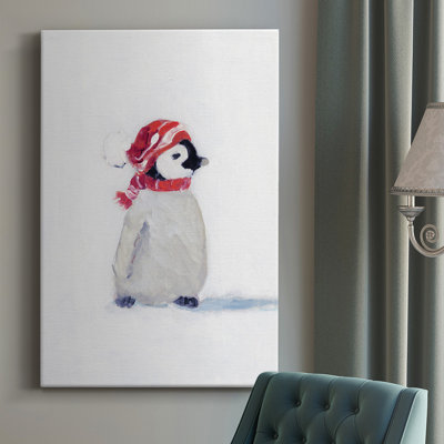 «Penguin Play I», toile tendue avec châssis de qualité supérieure - prête à être accrochée