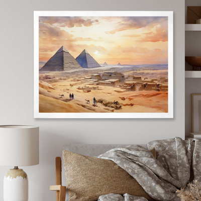 «The Pyramid Of Giza Desert Landscape», reproduction sur toile
