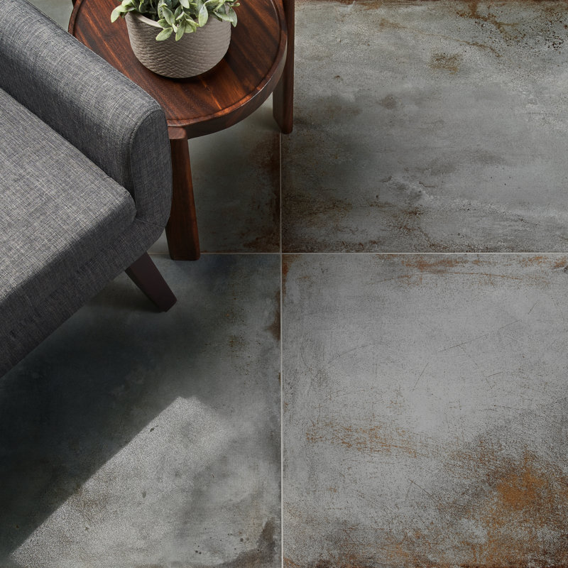 Carreau de sol en porcelaine semi-polie aspect ciment 23,62 po x 47,24 po Angela Harris Fremont (15,49 pieds carrés / boîte)