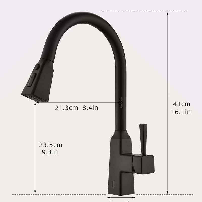 Robinet de cuisine sans contact, robinet de cuisine intelligent automatique mains libres, Noir