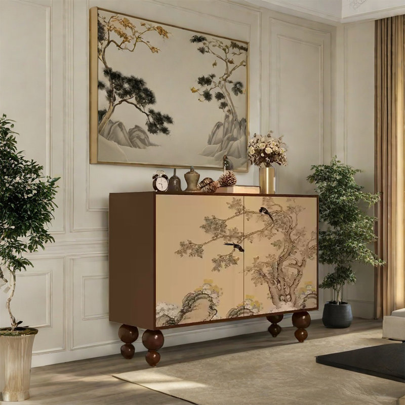 Armoire avec poignées en laiton, Noyer