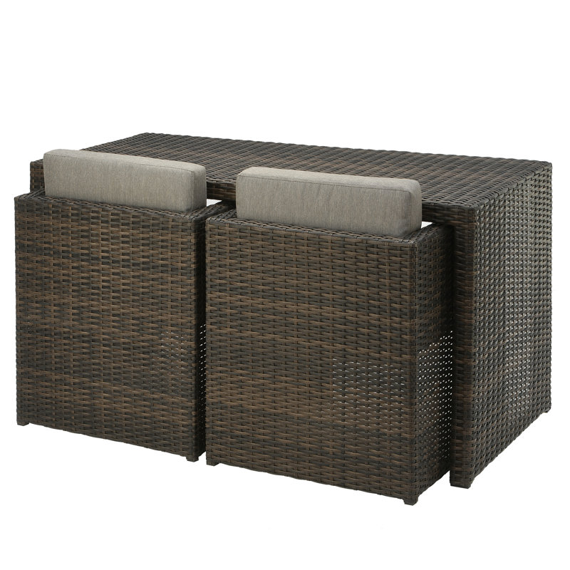  Rectangular 2 - Person 25'' Long Bistro Set with Cushions