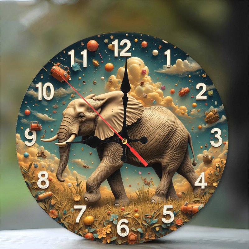 Elephant Clock Decor