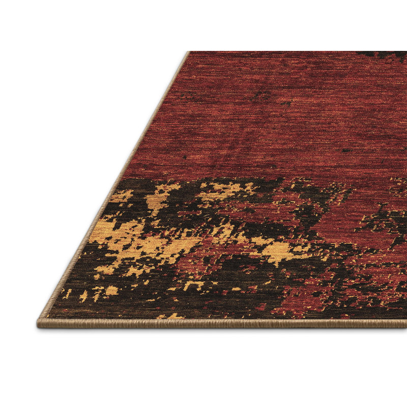 Tapis en laine / polyester tissé à la machine à imprimé animal en brun / noir, Rectangle 7 pi x 10 pi