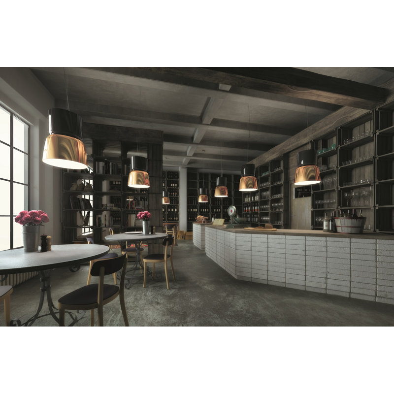 3 - Light Chrome LED Cone Pendant, No, Glossy Black/Copper