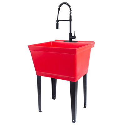 23.5'' L x 22.875'' W Free Standing Laundry Sink with Faucet