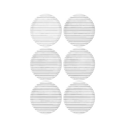 Ensemble de service à gâteaux élégant (6 pièces), céramique blanche, 7,5 po x 7,5 po chacun | 100% céramique durable | Parfait pour les anniversaires, les mariages et les occasions spéciales, design élégant et fonctionnel