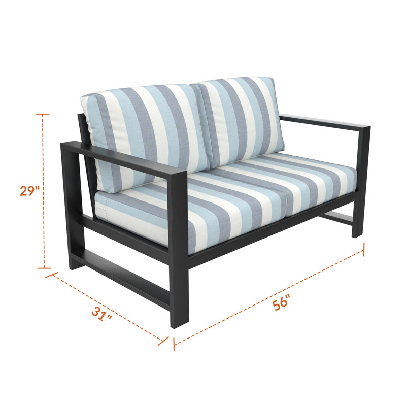Causeuse d'extérieur Oltjana avec coussins Sunbrella®, Rosée Direction