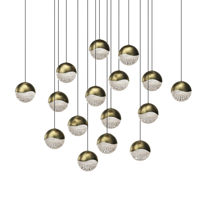 Grapes 16 - Light LED Cluster Pendant, 3.75" H x 23.75" W x 23.75" D, Satin Nickel