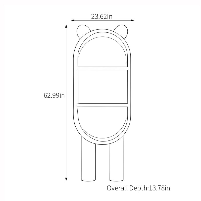 Hynes, (3 tablettes) H 62,99 po x l 23,62 po x P 13,78 po, Vert