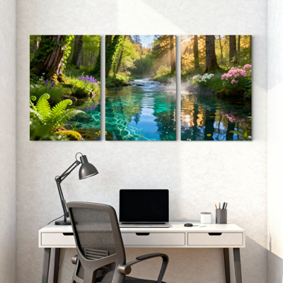 Ensemble de 3 impressions sur toile, paysages et paysages urbains
