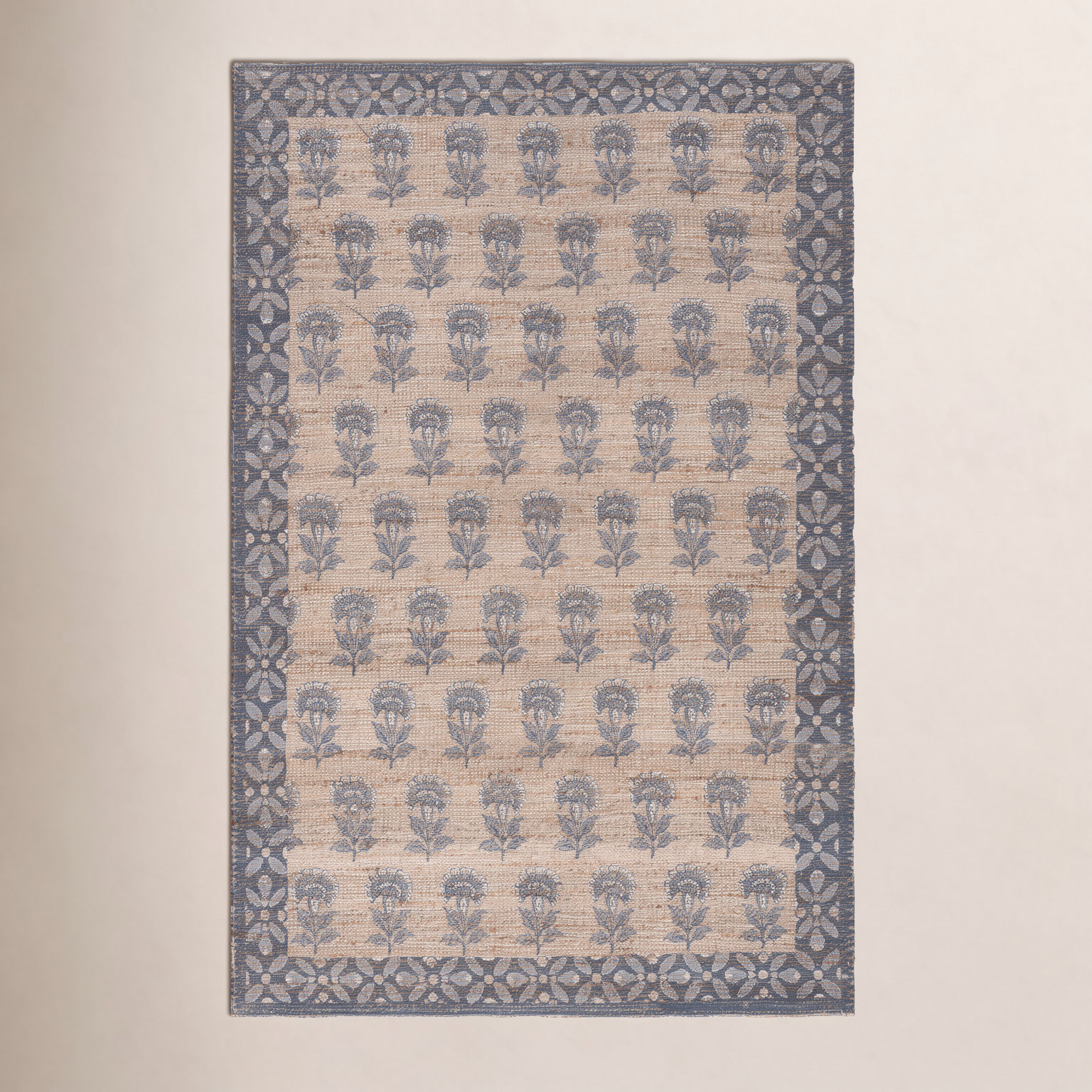 Hand-Woven Floral Performance Rug, Rectangle 8' x 10'