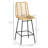 Dashel Rattan Bar Stools Set Of 2, 26" Counter Height Barstools, Boho Kitchen Island Stools With Breathable Wicker Seat And Back