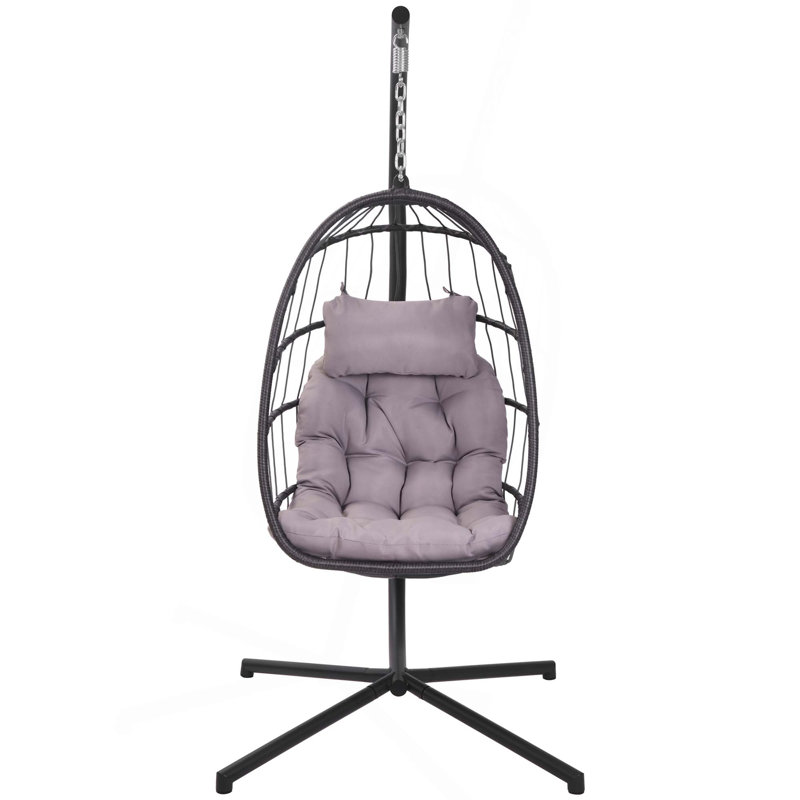 Chaise suspendue en osier pour l'extérieur, Beige