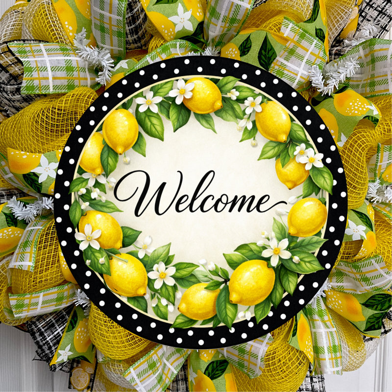 Spring Welcome Wreath With Lemons