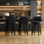 Tabouret de bar et de comptoir pivotant en bois massif rembourré (lot de 3)-869855516