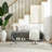 Entryway Chenille Upholstered Bench,Shoe Bench With Open Space-234322144