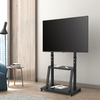 UNHO Extra Large Floor TV Stand Mount Rolling Cart for 50-100 LCD LED Flat Screens Holds up to 176 Lbs