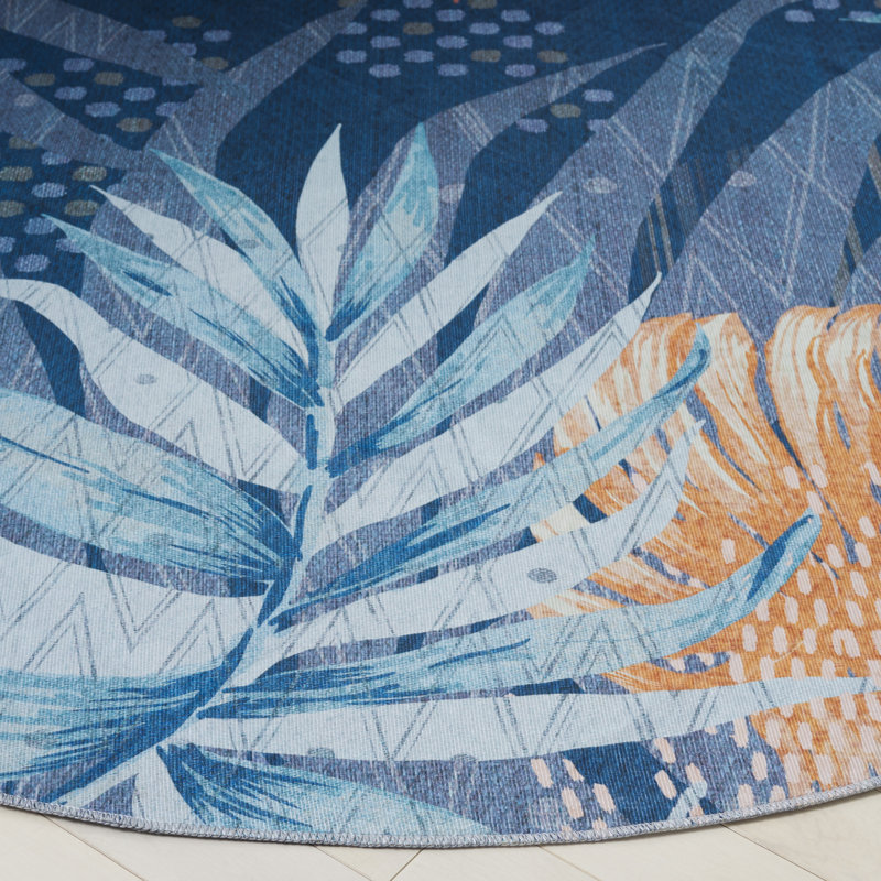 Tapis bleu / bleu clair Malibu 841, Rond 6 pi