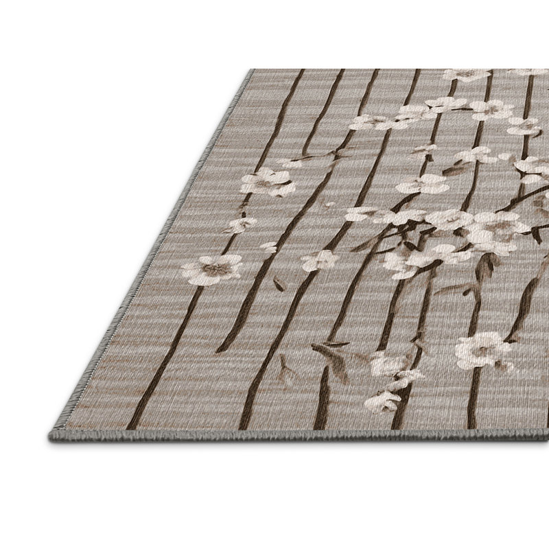 Machine Washable Gray Area Rug, Square 3'
