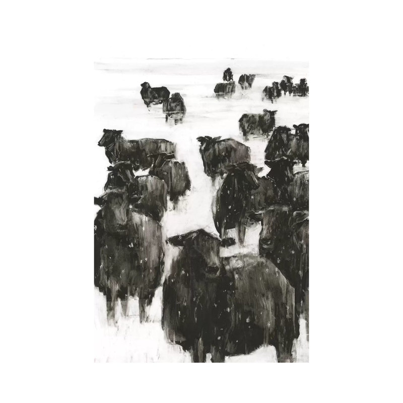 Reproduction d’art, "Winter coat I" par Ethan Harper, H 40 po x l 26 po x P 1,5 po, Toile tendue, Pas de tapis