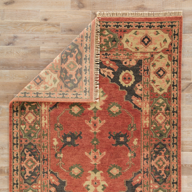 Tapis rouge / noir noué à la main Village By Artemis (2 pi x 3 pi), Rectangle 2 pi x 3 pi