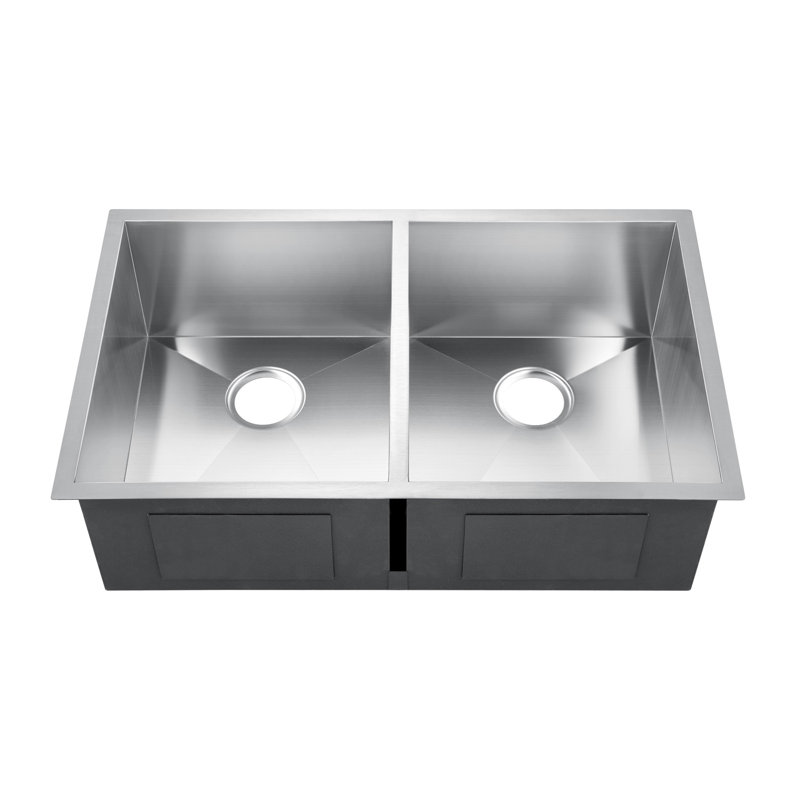 Lana 37'' L Double Bowl Stainless Steel Kitchen Sink