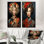 «Vintage Floral Woman Portrait I», ensemble de 2 reproductions d'art mural Pop Art