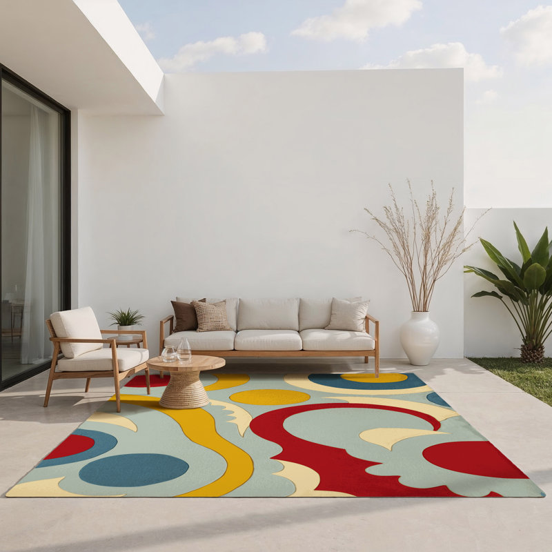 Snazzy Streak Indoor And Outdoor Area Rug, Rectangle 1'6" x 2'6"