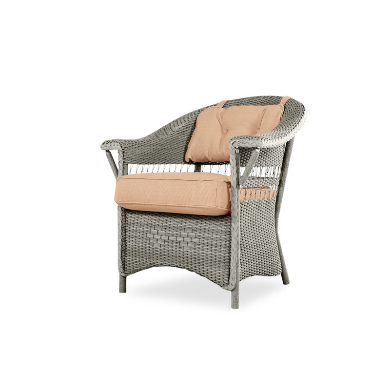 Nantucket Outdoor Dining Armchair, Rumba Straw, Pewter