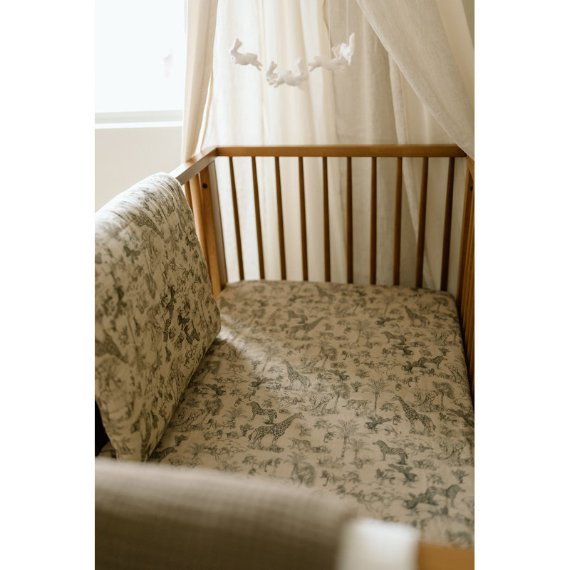 Vintage Safari - Turkish Cotton Jersey, 300 Thread Count, Standard Fitted Crib Sheet