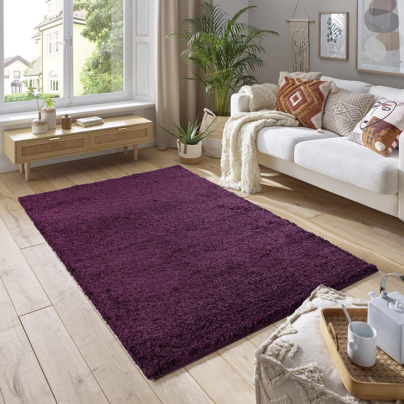 Machine Braided Area Rug, Rectangle 80 x 150 cm, Aubergine