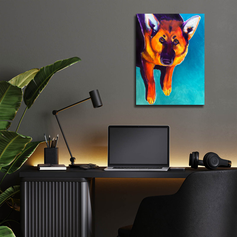 «German Shepherd - Kim» par Dawg Painter, H 16 po x l 12 po x P 0,13 po