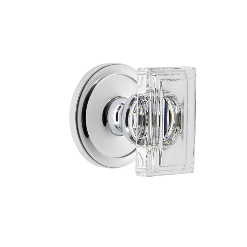 Rosette Grandeur avec bouton Carré, Chrome brillant
