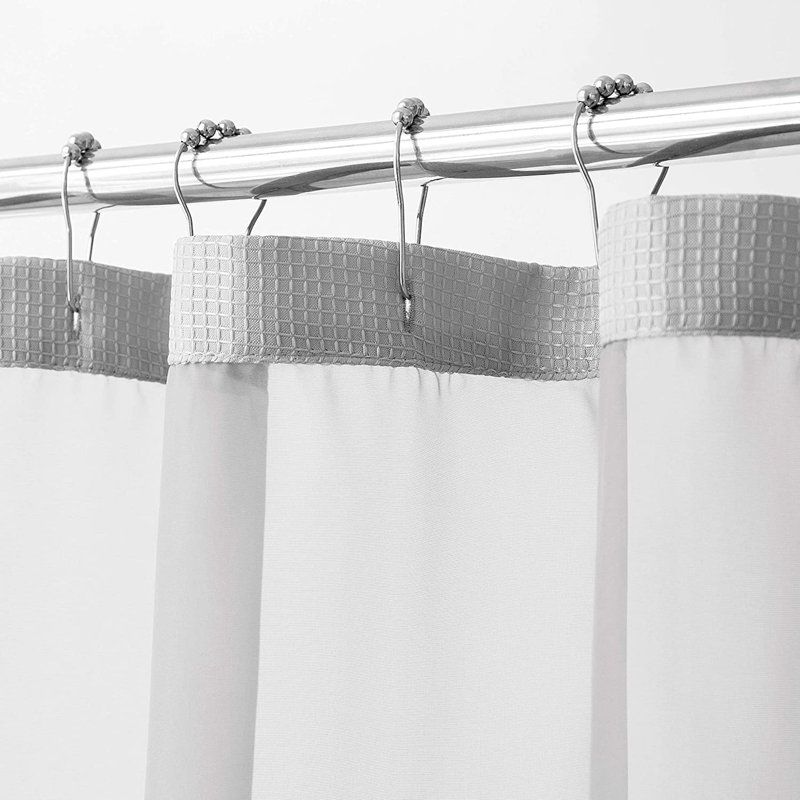 Rideau de douche Cassiani avec doublure inclus, Argent