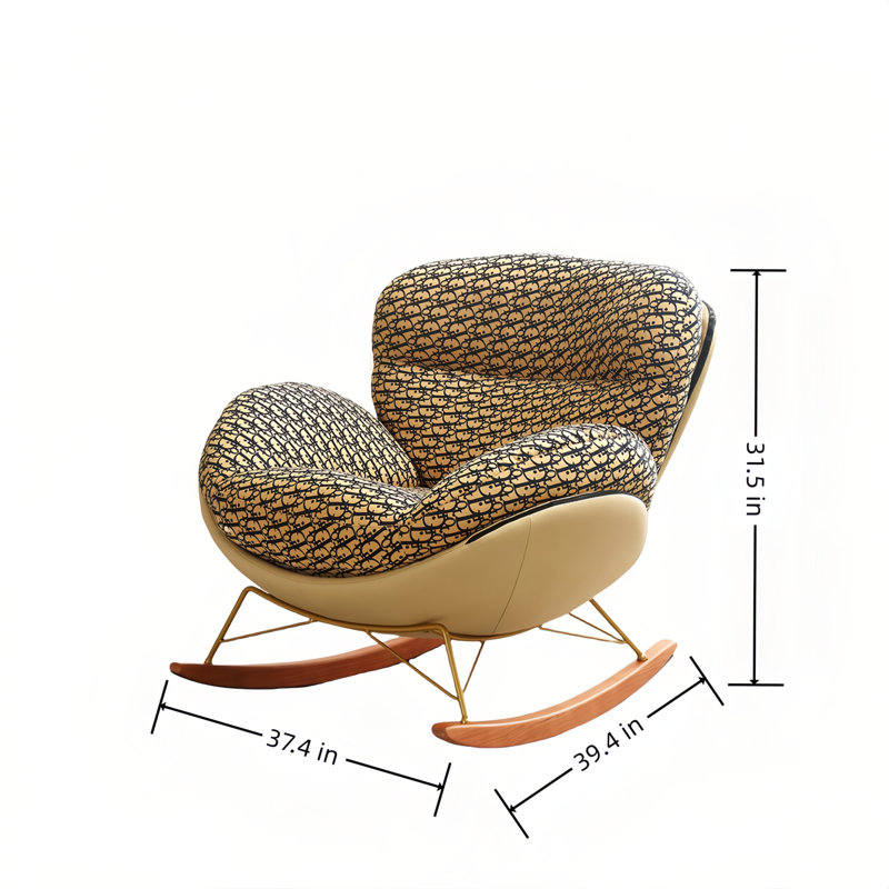 Chaise berçante moderne rembourrée