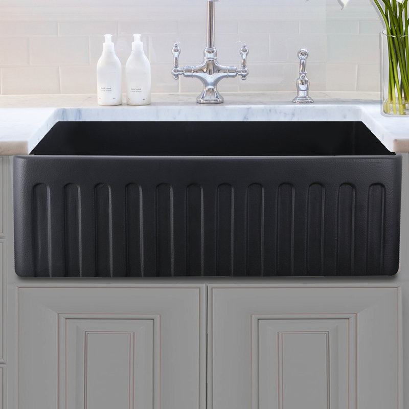 Vineyard 29.75'' L Single Basin Kitchen Sink, Matte Black