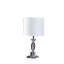 Élégante lampe de table en cristal taillé avec abat-jour en coton / lin blanc