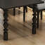 Table de salle à manger rectangulaire noire en bois massif-541630594