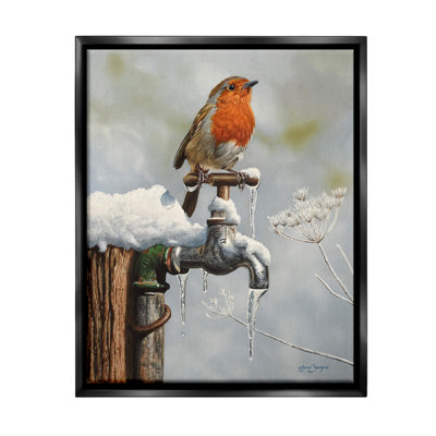 " Robin Bird And Winter Scene " by Steve Burgess