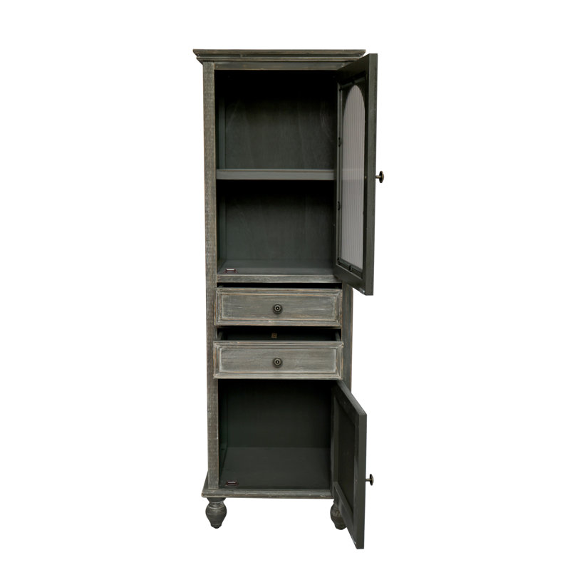 Armoire de rangement Farmhouse, Noir/gris