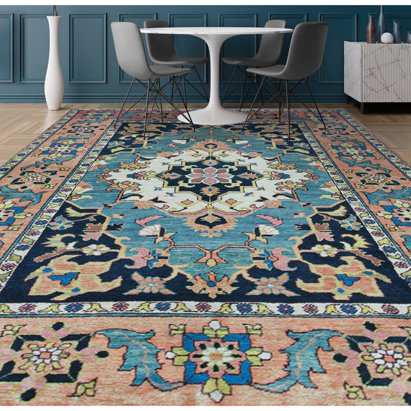 Hand-Knotted High-Quality Orange Area Rug