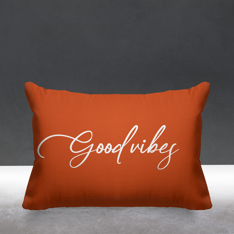 Housse et insert de coussin rectangulaire Aspire Good Vibes, Orange