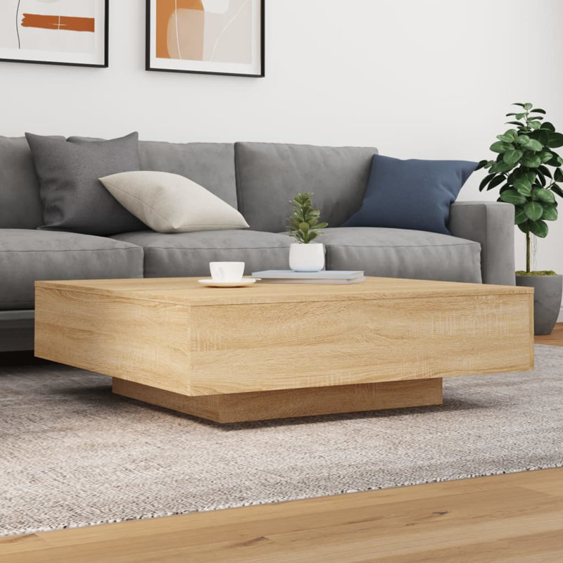 Jlea Pedestal Coffee Table, Sonoma Oak, 31cm H x 100cm L x 100cm W
