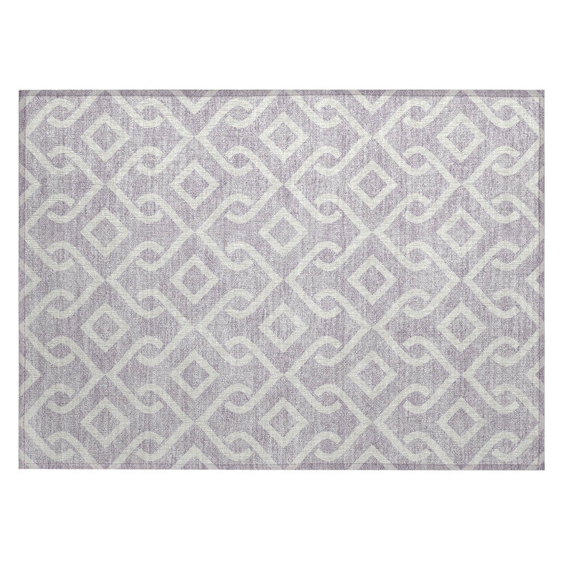 Tapis intérieur / extérieur Kaylani avec envers antidérapant, Rectangle 1 pi 8 po x 2 pi 6 po