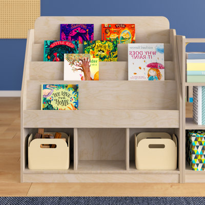 Bright Beginnings Commercial Grade Wooden 3 Compartment Shelving Unit