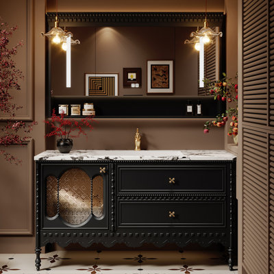 French style retro floor-standing bathroom cabinet