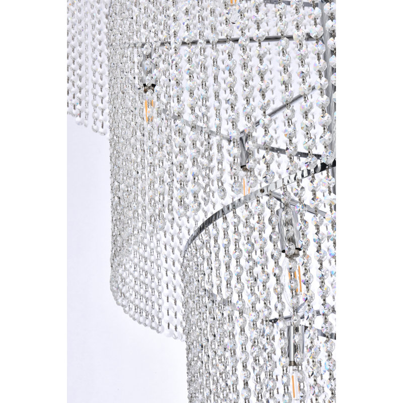 Lustre spirale doré clair 32 lumières Elegant Lighting, Or, Coupe royale