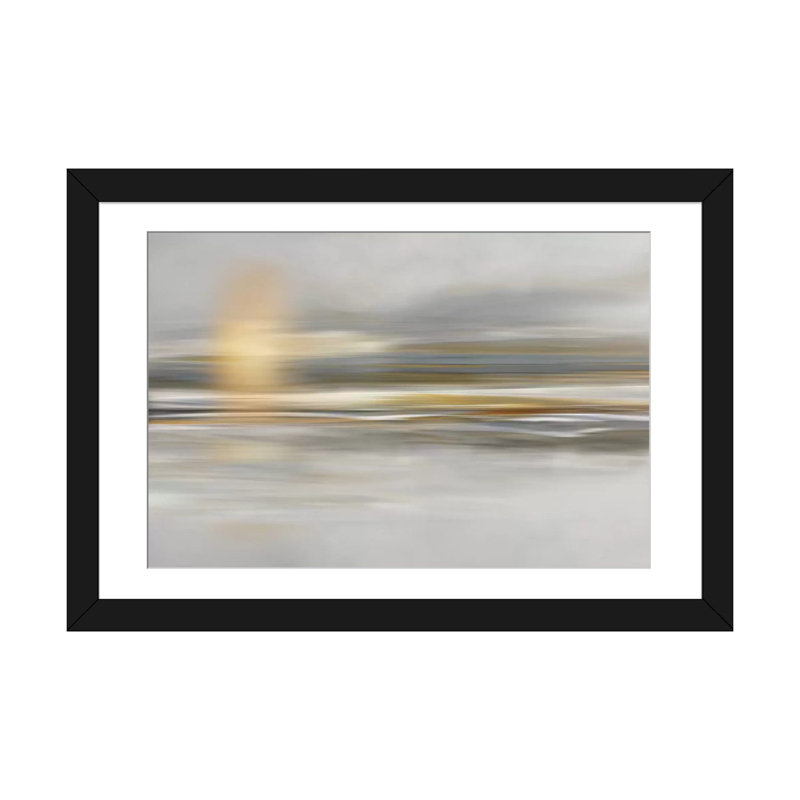 «Soft Sea» par Nan - impression sur toile tendue, H 16 po x l 24 po x P 1 po, Impression encadrée, Noir